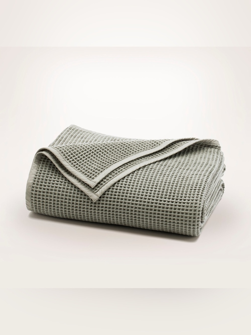 BOLL & BRANCH Waffle Bed Blanket in Sageleaf NWT
